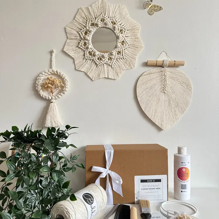 Kit macramé débutant avec matériel et 3 projets inclus