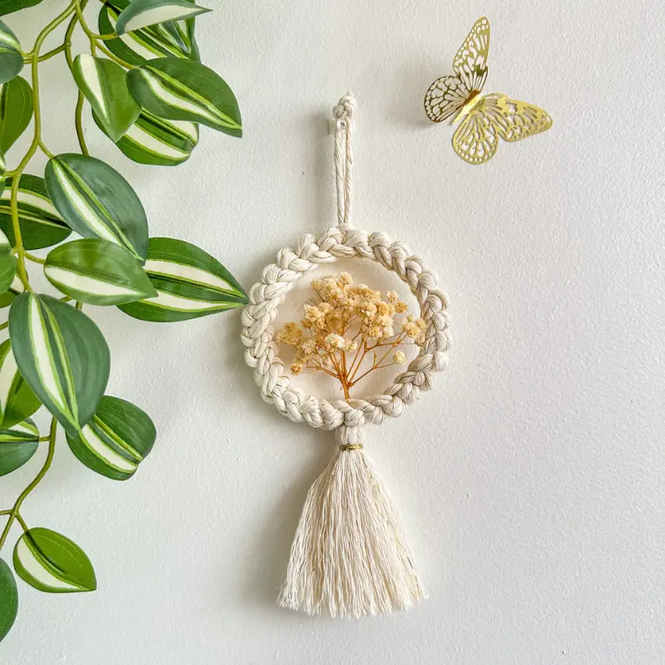 Décoration fleur macrame murale pour débutants